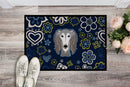 Blue Flowers Saluki Doormat - 24x36 Decorative Floor Mat – Indoor/Outdoor Rug with Artistic Flair BB5080JMAT