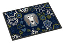 Blue Flowers Saluki Doormat - 24x36 Decorative Floor Mat – Indoor/Outdoor Rug with Artistic Flair BB5080JMAT