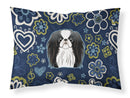 Blue Flowers Japanese Chin Fabric Standard Pillowcase – Artistic Decorative Front, White Back BB5081PILLOWCASE
