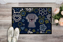 Blue Flowers Weimaraner Doormat - 24x36 Decorative Floor Mat – Indoor/Outdoor Rug with Artistic Flair BB5082JMAT