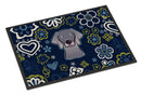 Blue Flowers Weimaraner Doormat - 18x27 Decorative Floor Mat – Indoor/Outdoor Rug with Artistic Flair BB5082MAT