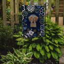 Blue Flowers Wirehaired Dachshund Garden Flag - Outdoor Decorative Yard Flag BB5084GF