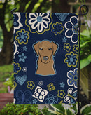 Blue Flowers Chocolate Labrador Garden Flag - Outdoor Decorative Yard Flag BB5085GF