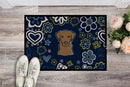 Blue Flowers Chocolate Labrador Doormat - 24x36 Decorative Floor Mat – Indoor/Outdoor Rug with Artistic Flair BB5085JMAT