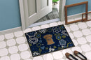Blue Flowers Chocolate Labrador Doormat - 18x27 Decorative Floor Mat – Indoor/Outdoor Rug with Artistic Flair BB5085MAT