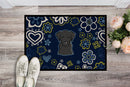 Blue Flowers Black Labrador Doormat - 24x36 Decorative Floor Mat – Indoor/Outdoor Rug with Artistic Flair BB5086JMAT