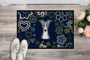 Blue Flowers Italian Greyhound Doormat - 24x36 Decorative Floor Mat – Indoor/Outdoor Rug with Artistic Flair BB5087JMAT