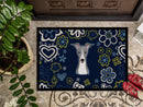 Blue Flowers Italian Greyhound Doormat - 18x27 Decorative Floor Mat – Indoor/Outdoor Rug with Artistic Flair BB5087MAT