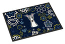 Blue Flowers Italian Greyhound Doormat - 18x27 Decorative Floor Mat – Indoor/Outdoor Rug with Artistic Flair BB5087MAT