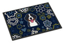 Blue Flowers Bernese Mountain Dog Doormat - 24x36 Decorative Floor Mat – Indoor/Outdoor Rug with Artistic Flair BB5088JMAT