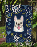 Blue Flowers French Bulldog Garden Flag - Outdoor Decorative Yard Flag