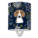 Blue Flowers Beagle Ceramic Night Light BB5090CNL