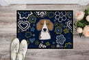 Blue Flowers Beagle Doormat - 24x36 Decorative Floor Mat – Indoor/Outdoor Rug with Artistic Flair BB5090JMAT