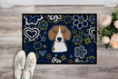 Blue Flowers Beagle Doormat - 18x27 Decorative Floor Mat – Indoor/Outdoor Rug with Artistic Flair BB5090MAT