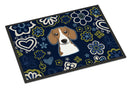 Blue Flowers Beagle Doormat - 18x27 Decorative Floor Mat – Indoor/Outdoor Rug with Artistic Flair BB5090MAT