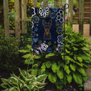 Blue Flowers Min Pin Garden Flag - Outdoor Decorative Yard Flag BB5091GF