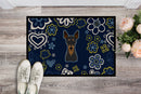 Blue Flowers Min Pin Doormat - 24x36 Decorative Floor Mat – Indoor/Outdoor Rug with Artistic Flair BB5091JMAT