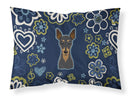 Blue Flowers Min Pin Fabric Standard Pillowcase – Artistic Decorative Front, White Back BB5091PILLOWCASE