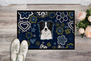 Blue Flowers Border Collie Doormat - 24x36 Decorative Floor Mat – Indoor/Outdoor Rug with Artistic Flair BB5092JMAT