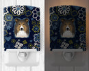 Blue Flowers Sheltie Ceramic Night Light BB5093CNL
