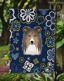 Blue Flowers Sheltie Garden Flag - Outdoor Decorative Yard Flag BB5093GF