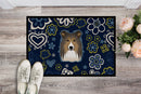Blue Flowers Sheltie Doormat - 24x36 Decorative Floor Mat – Indoor/Outdoor Rug with Artistic Flair BB5093JMAT