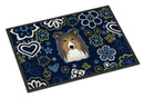 Blue Flowers Sheltie Doormat - 24x36 Decorative Floor Mat – Indoor/Outdoor Rug with Artistic Flair BB5093JMAT