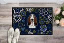 Blue Flowers Basset Hound Doormat - 18x27 Decorative Floor Mat – Indoor/Outdoor Rug with Artistic Flair BB5094MAT