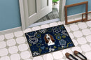 Blue Flowers Basset Hound Doormat - 18x27 Decorative Floor Mat – Indoor/Outdoor Rug with Artistic Flair BB5094MAT