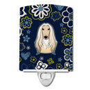 Blue Flowers Afghan Hound Ceramic Night Light BB5095CNL