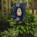 Blue Flowers Afghan Hound Garden Flag - Outdoor Decorative Yard Flag