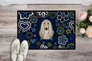 Blue Flowers Afghan Hound Doormat - 18x27 Decorative Floor Mat – Indoor/Outdoor Rug with Artistic Flair BB5095MAT