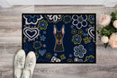Blue Flowers Doberman Pinscher Doormat - 18x27 Decorative Floor Mat – Indoor/Outdoor Rug with Artistic Flair BB5096MAT