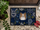 Blue Flowers Papillon Doormat - 24x36 Decorative Floor Mat – Indoor/Outdoor Rug with Artistic Flair BB5099JMAT