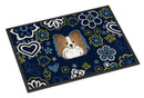 Blue Flowers Papillon Doormat - 24x36 Decorative Floor Mat – Indoor/Outdoor Rug with Artistic Flair BB5099JMAT