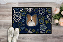 Blue Flowers Papillon Doormat - 18x27 Decorative Floor Mat – Indoor/Outdoor Rug with Artistic Flair BB5099MAT
