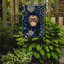 Blue Flowers Chocolate Brown Shih Tzu Garden Flag - Outdoor Decorative Yard Flag BB5100GF