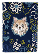 Blue Flowers Chihuahua Garden Flag - Outdoor Decorative Yard Flag BB5102GF