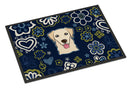 Blue Flowers Golden Retriever Doormat - 18x27 Decorative Floor Mat – Indoor/Outdoor Rug with Artistic Flair BB5103MAT