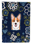 Blue Flowers Red Corgi Garden Flag - Outdoor Decorative Yard Flag BB5105GF