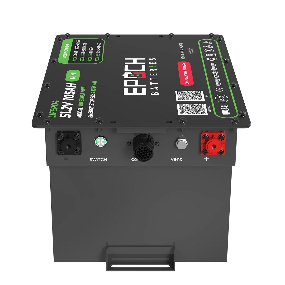 Epoch Batteries 48V 105Ah MINI - Lithium (LiFePO4) Golf Cart Battery - Complete Kit, photo 2 of 4