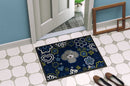 Blue Flowers Silver Gray Poodle Doormat - 18x27 Decorative Floor Mat – Indoor/Outdoor Rug with Artistic Flair BB5110MAT