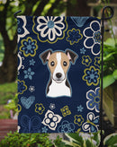 Blue Flowers Jack Russell Terrier Garden Flag - Outdoor Decorative Yard Flag BB5112GF