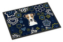 Blue Flowers Jack Russell Terrier Doormat - 24x36 Decorative Floor Mat – Indoor/Outdoor Rug with Artistic Flair BB5112JMAT