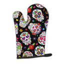 Day of the Dead Black Oven Mitt Heat Resistant Thick Oven Mitt for Hot Pans and Oven, Kitchen Mitt Protect Hands, Cooking Baking Glove