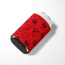 Day of the Dead Red Can or Bottle Hugger Cooler Sleeve for Standard 12 oz Cans, Insulated Foam Beer & Soda Can Hugger Reusable