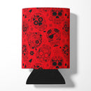Day of the Dead Red Can or Bottle Hugger Cooler Sleeve for Standard 12 oz Cans, Insulated Foam Beer & Soda Can Hugger Reusable