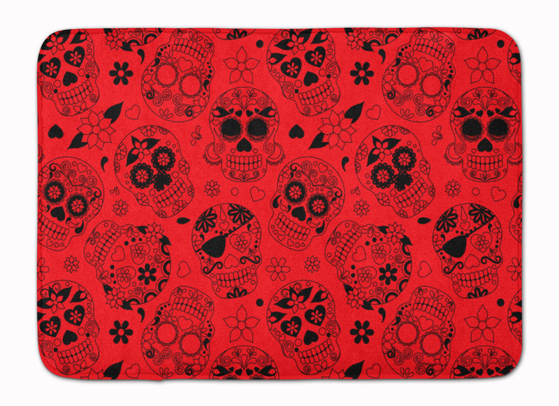 Day of the Dead Orange Machine Washable Memory Foam Mat BB5119RUG