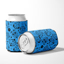 Day of the Dead Blue Can or Bottle Hugger Cooler Sleeve for Standard 12 oz Cans, Insulated Foam Beer & Soda Can Hugger Reusable