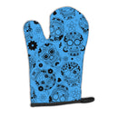Day of the Dead Blue Oven Mitt Heat Resistant Thick Oven Mitt for Hot Pans and Oven, Kitchen Mitt Protect Hands, Cooking Baking Glove
